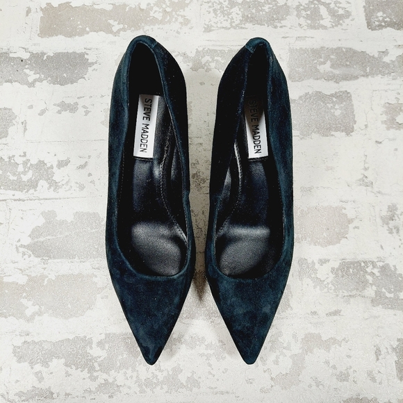 Steve Madden Lend Black Suede Pointed Toe Pump Heels T470 - Picture 8 of 11